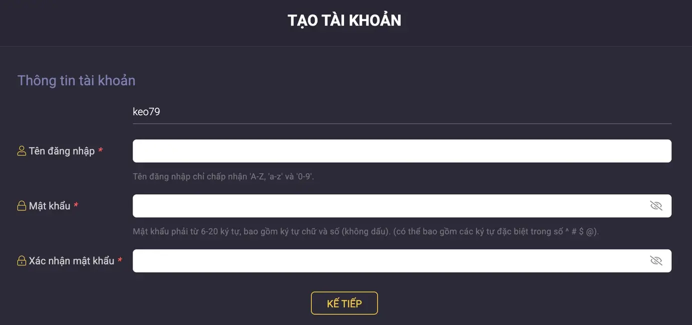 Đăng Ký Tài Khoản BJ77